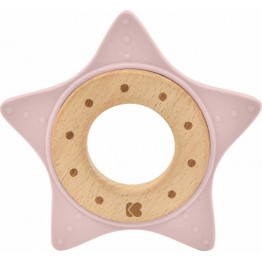 Kikka Boo Μασητικό ξύλινο Wood Teether Star Pink 0 + μηνών ΚΡΙΚΟΣ ΟΔΟΝΤΟΦΥΙΑΣ